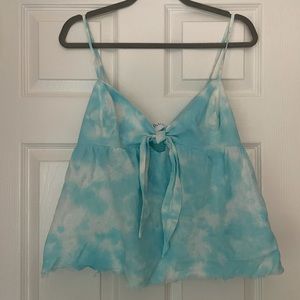 Blue and white babydoll tank